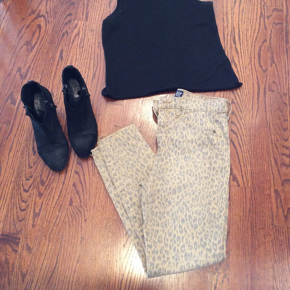 gap high rise leopard print true skinny ankle jean sz 28  NWOT - Picture 4 of 10